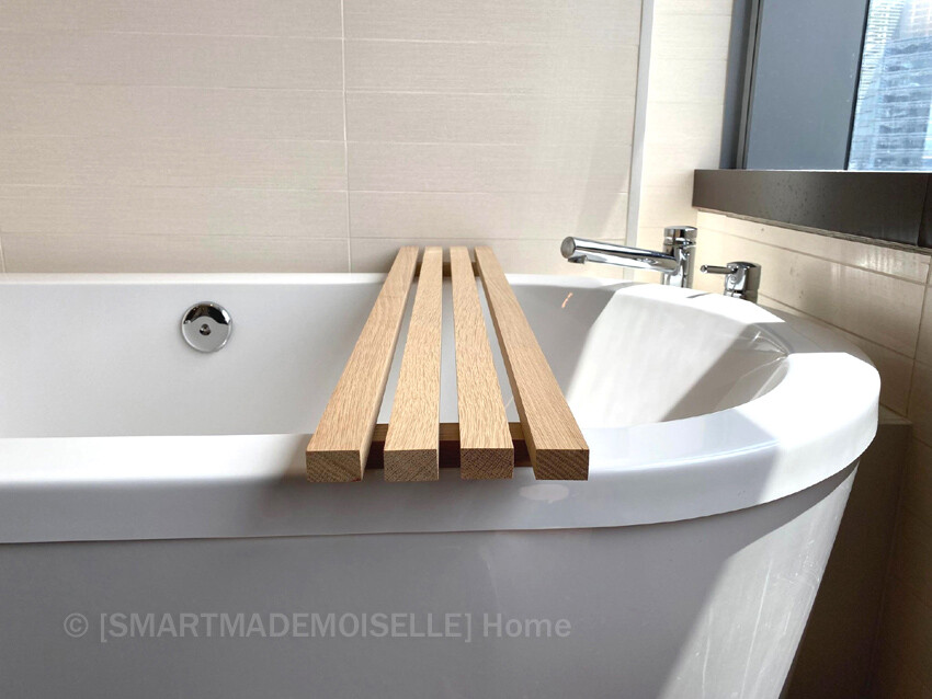 Bathtub wood caddy tray