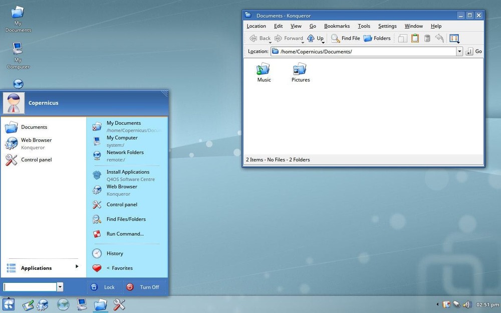 Linux Q4OS Aquarius Trinity 5.8 64Bit/32Bit USB or DVD Speed Up & Revive Old PC