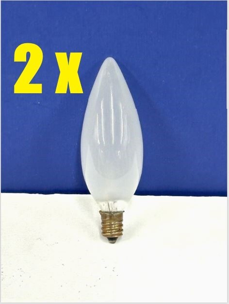 2-PK 60W TORPEDO FROST Chandelier E12 Candelabra Decor Light Bulb NEW 60B10/F