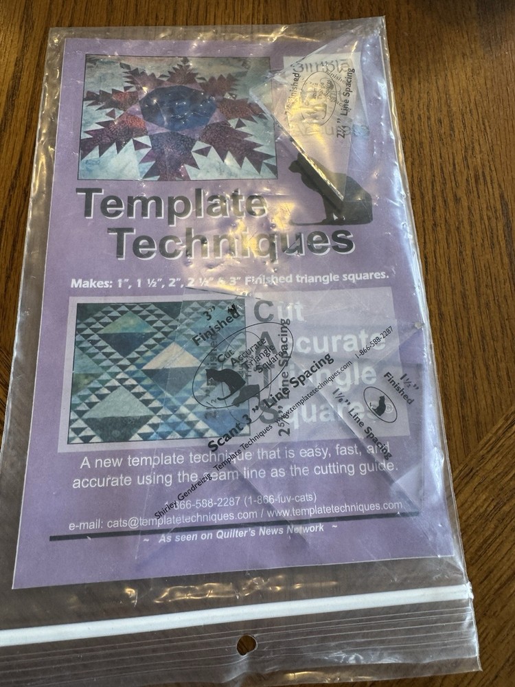 Triangles for accurate cutting great for quilting NEW Sealed Template Technics B