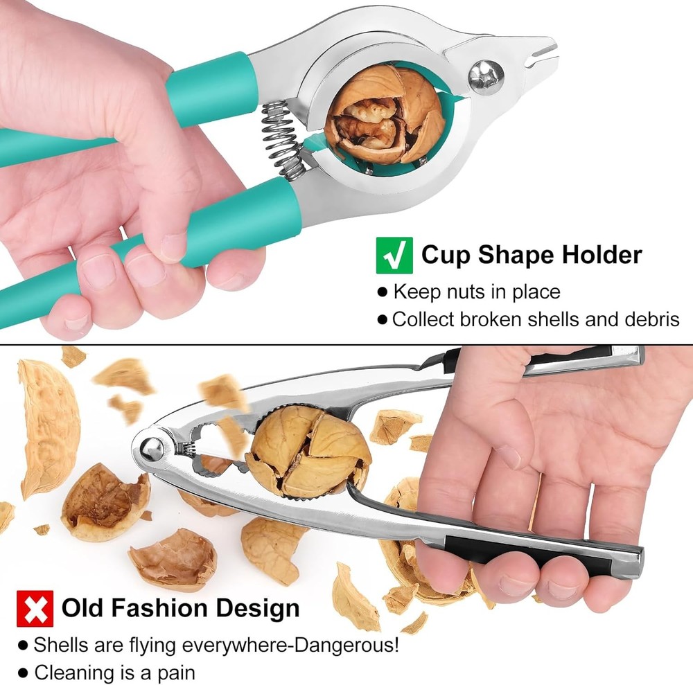 Nut Crackers for All Nuts Heavy Duty Walnut Cracker with Plier for Easy Cracking