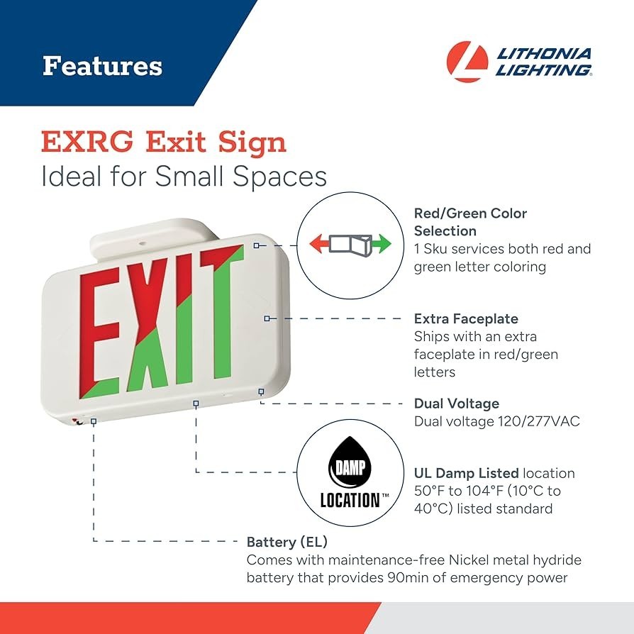 Lithonia EXRG M6 Contractor Select Integrated LED White Exit Sign