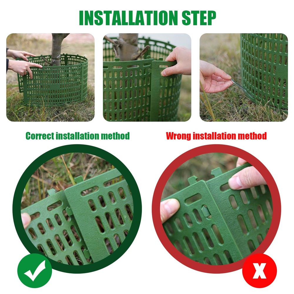 18pcs Tree Trunk Protector, Guards Protector with 18 pcs, Green