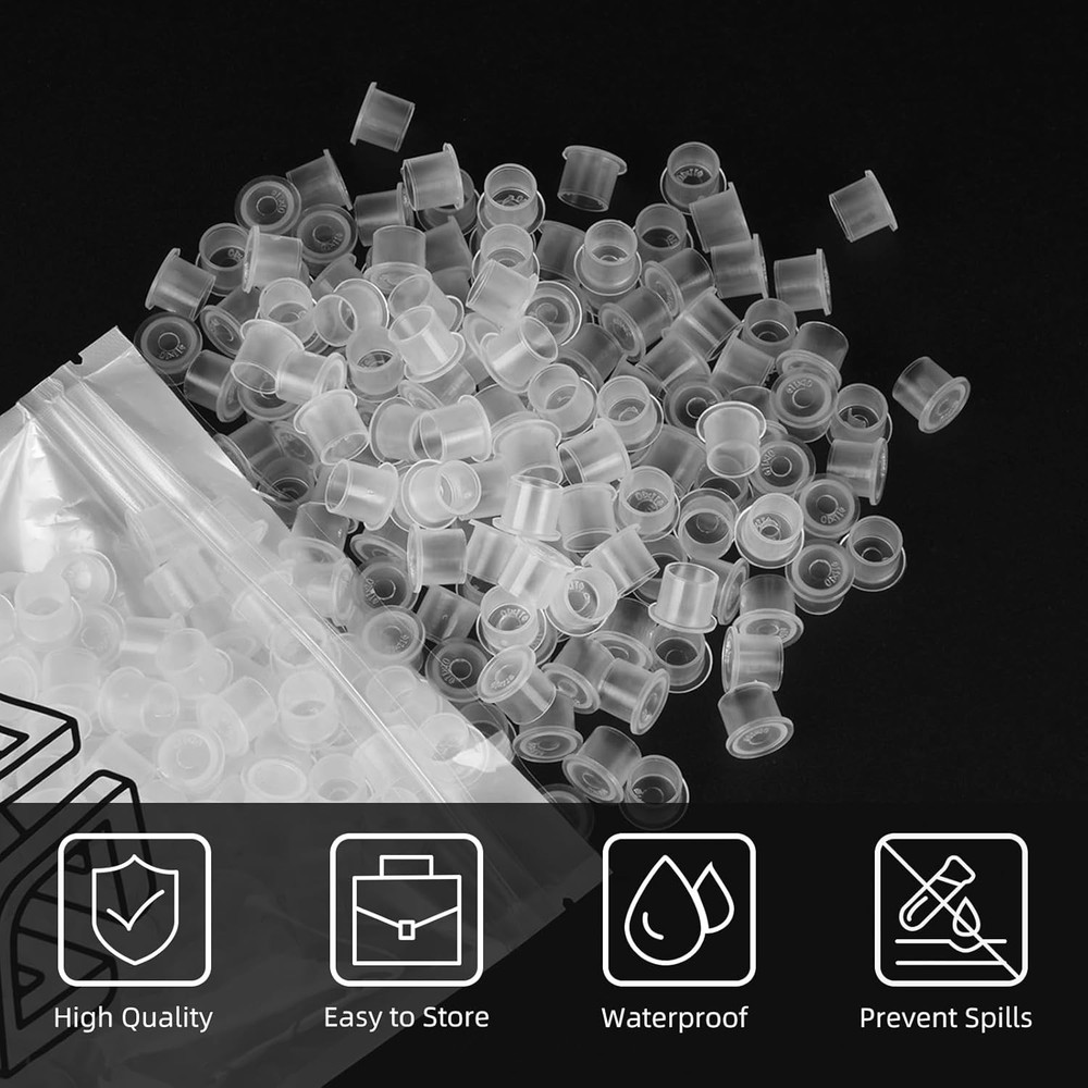 Versatile 300pcs Tattoo Ink Cups Set - Small, Medium, Large - Durable Design
