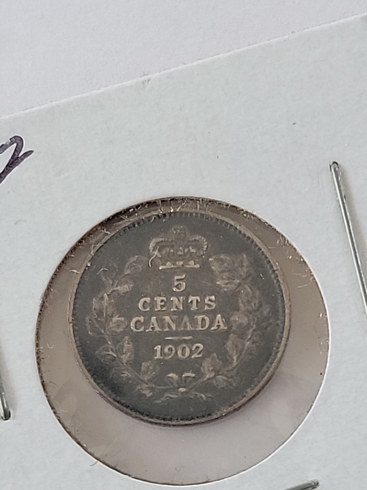 1902 Canda 5 Cents Silver Coin 1965