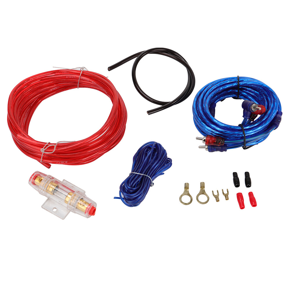 Car Audio 8 Gauge Cable Amplifier Install RCA Subwoofer Sub Wiring Kit