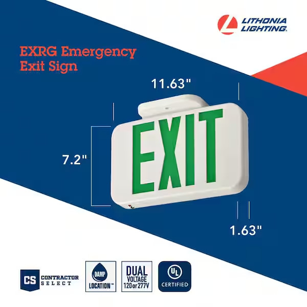 Lithonia EXRG M6 Contractor Select Integrated LED White Exit Sign