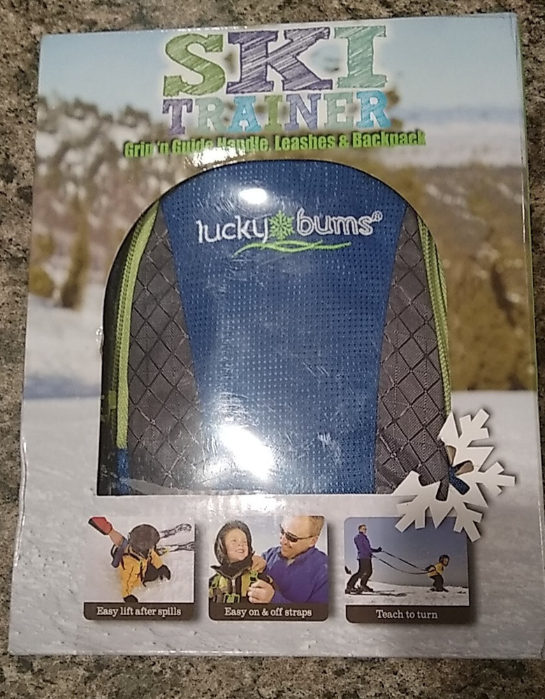 Lucky Bums Ski Trainer Grip-n-Guide Handle Leashes Backpack  Blue - Used