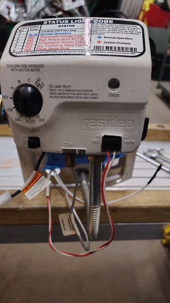 Resideo WV8840C1406 Water Heater Gas Valve Status Light White Black