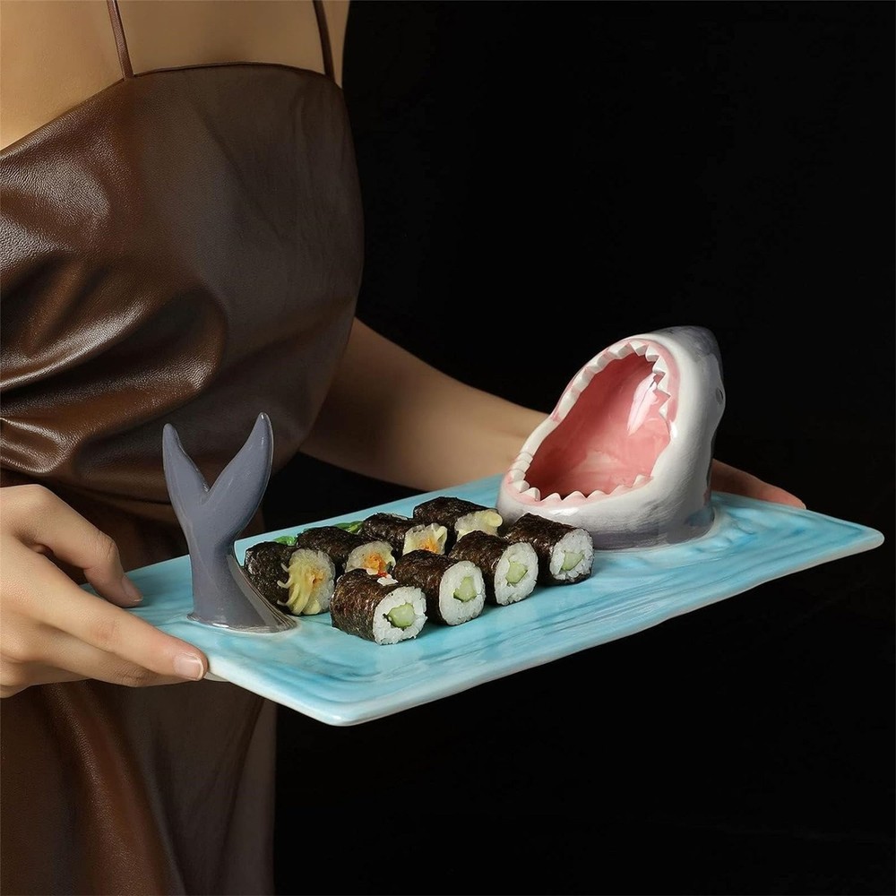 Handmade Ceramic Shark Plates Dinner Plates For Formal Dining Occasions