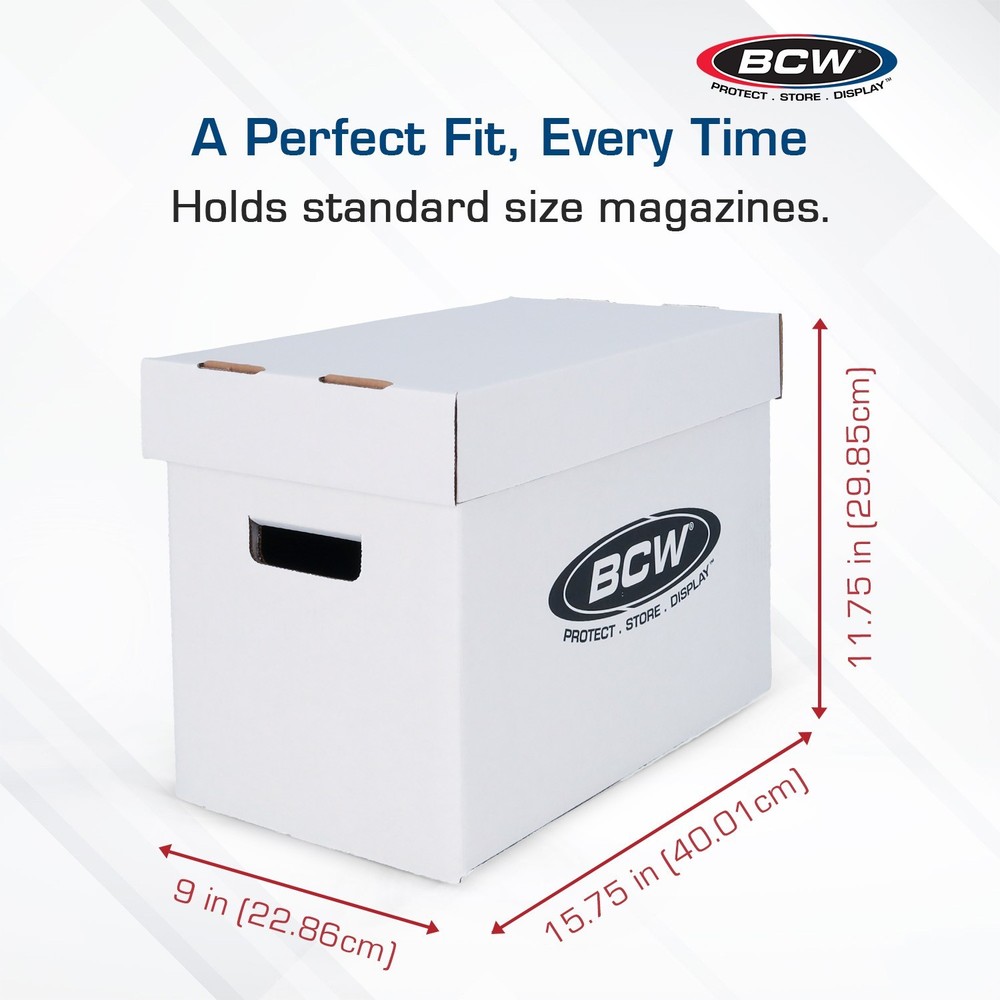 Bundle / 10 BCW Cardboard Magazine Storage Boxes Double Thickness with Handles