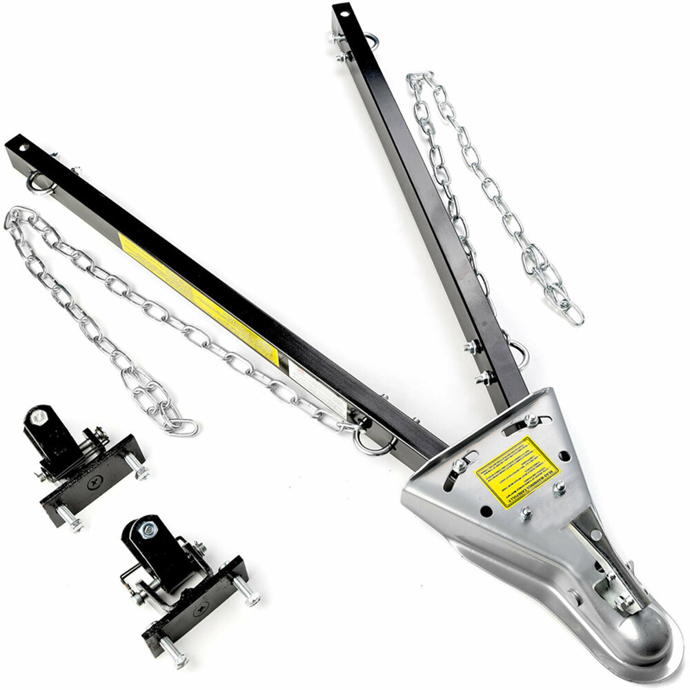 Adjustable Universal Tow Bar with 2x Safety Chains 5000 lbs Towing Capacity