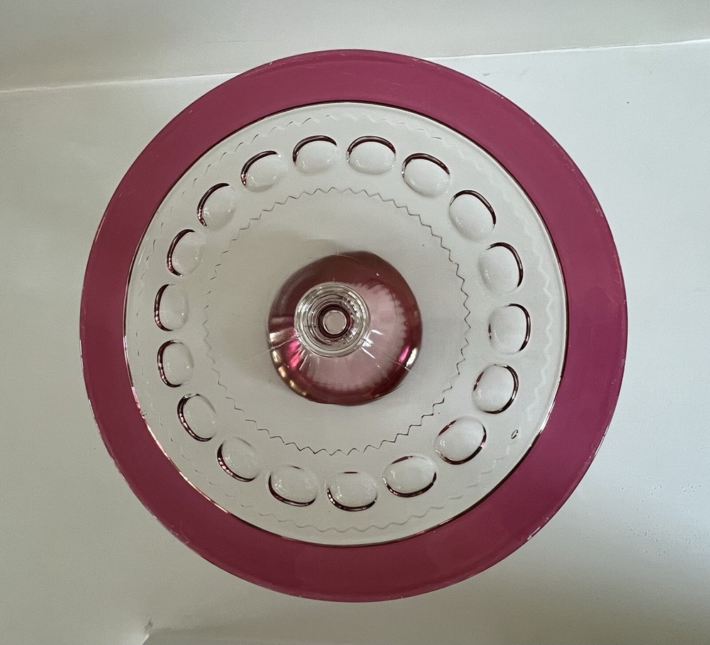 Tiffin Glass King's Crown Ruby Flashed Pedestal 12" Cake Stand