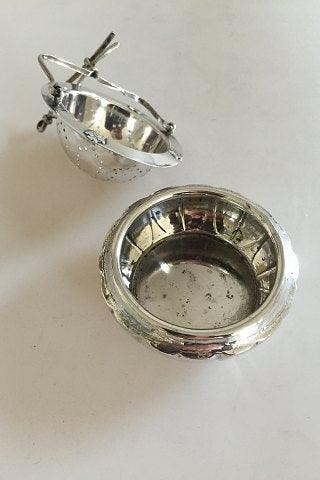 Danish Tea Strainer and holder in Silver