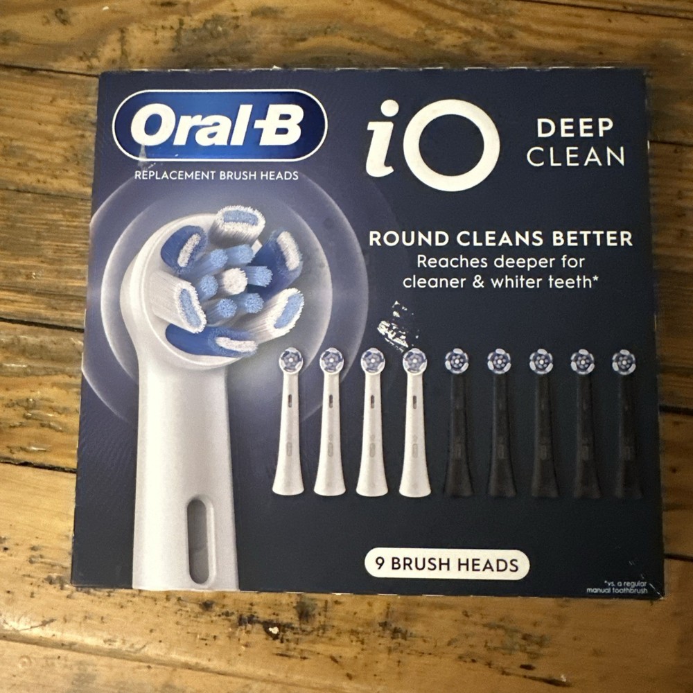 Oral-B iO Deep Clean Replacement Toothbrush Head, 9-count (INDIVIDUALLY SEALED)
