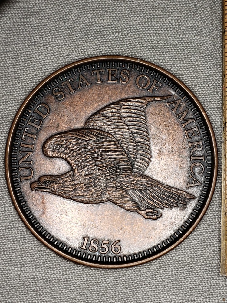 Oversized 3" 1856 Novelty Flying Eagle Large Cent Coin One Cent Token C58