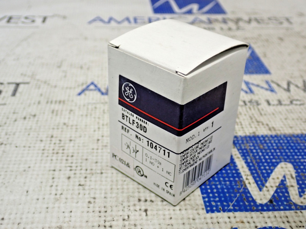 GE BTLF30D Pneumatic Timer 0.1-30s New