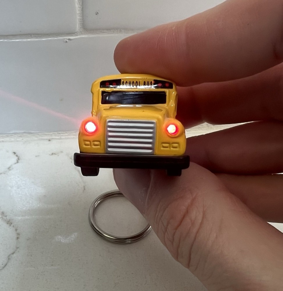 School Bus Light Up Keychain