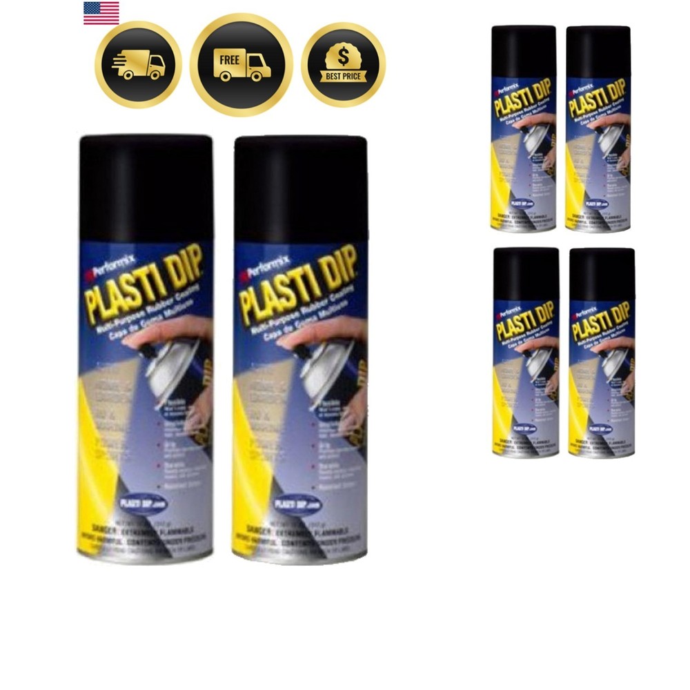 2 Pack Mulit-Purpose Rubber Coating Spray Black 11oz