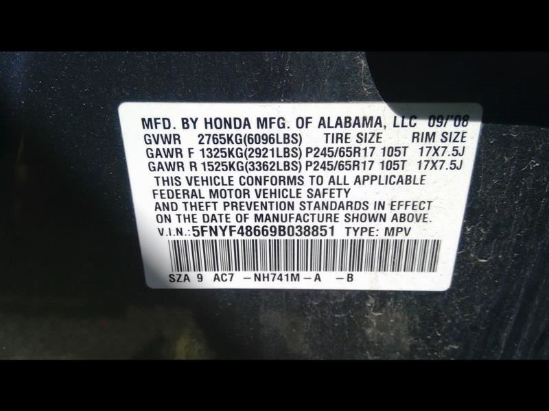 PILOT 2009 Transmission Shift 1076731