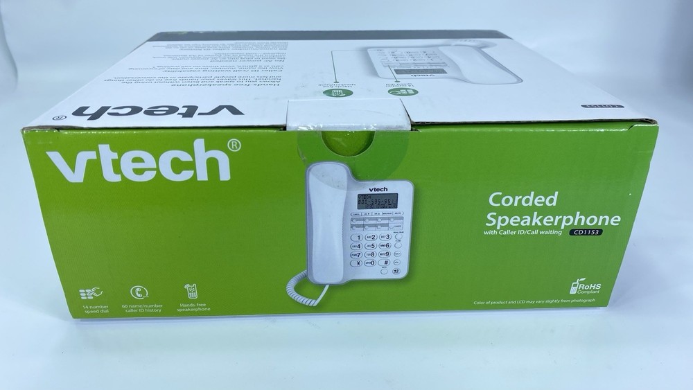 VTech CD1153 Corded Speakerphone With Caller ID White