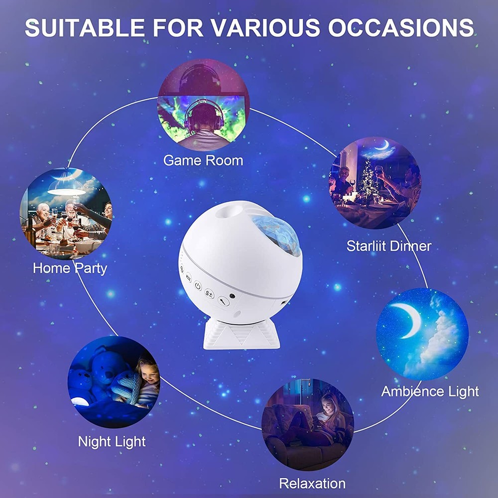 Star Projector, Galaxy Projector, Shayson Light Projector with Ocean Wave Projec