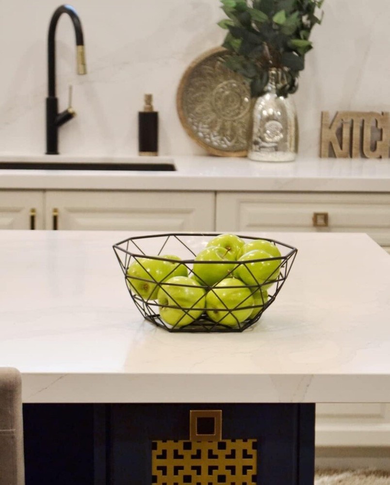 Modern Geometric Wire Fruit/Produce Basket Bowl
