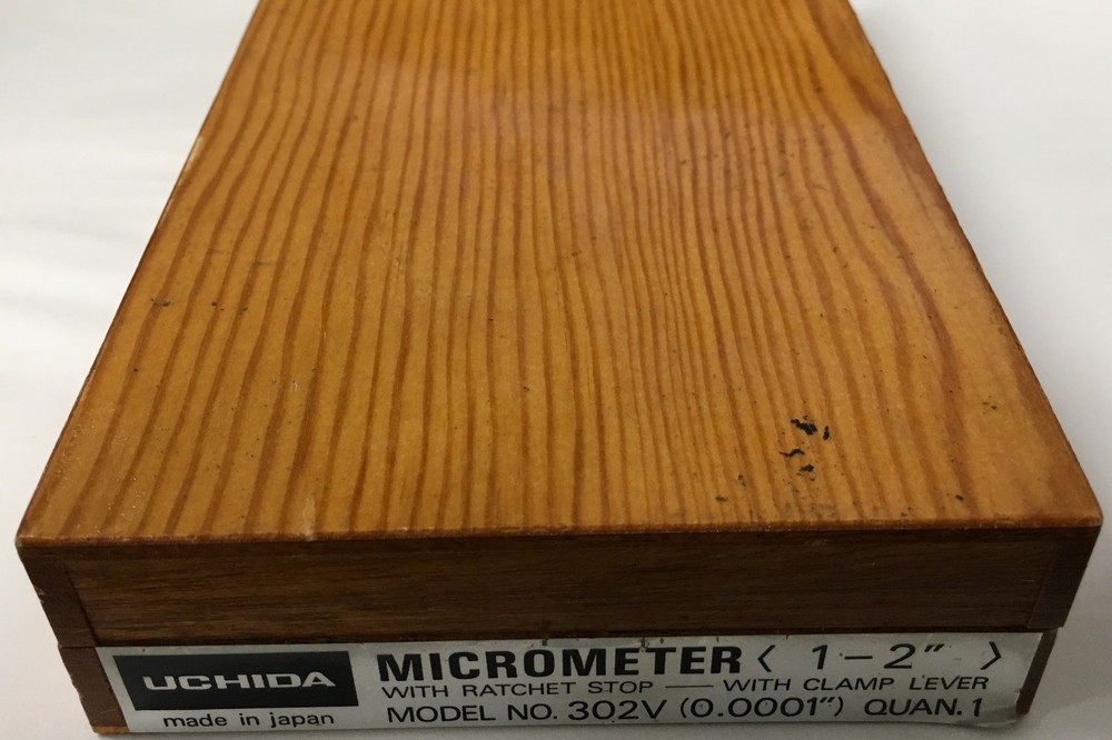 Uchida No. 302V Outside Micrometer, 1-2" Range, .0001" Graduation