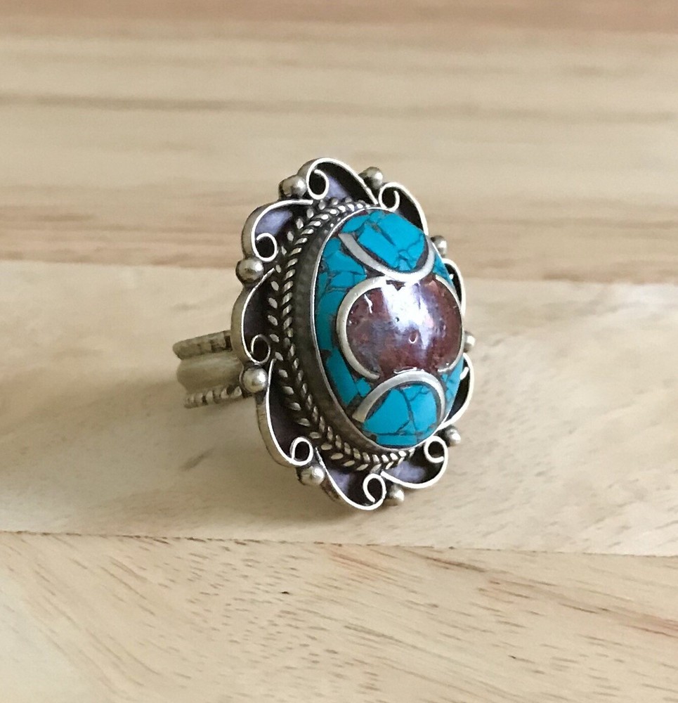 Turquoise Coral Ring