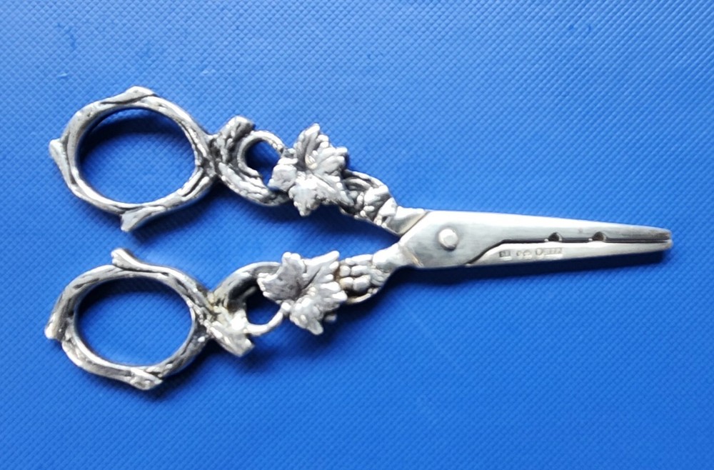 Vintage Silver Grape Scissors Marked JLH