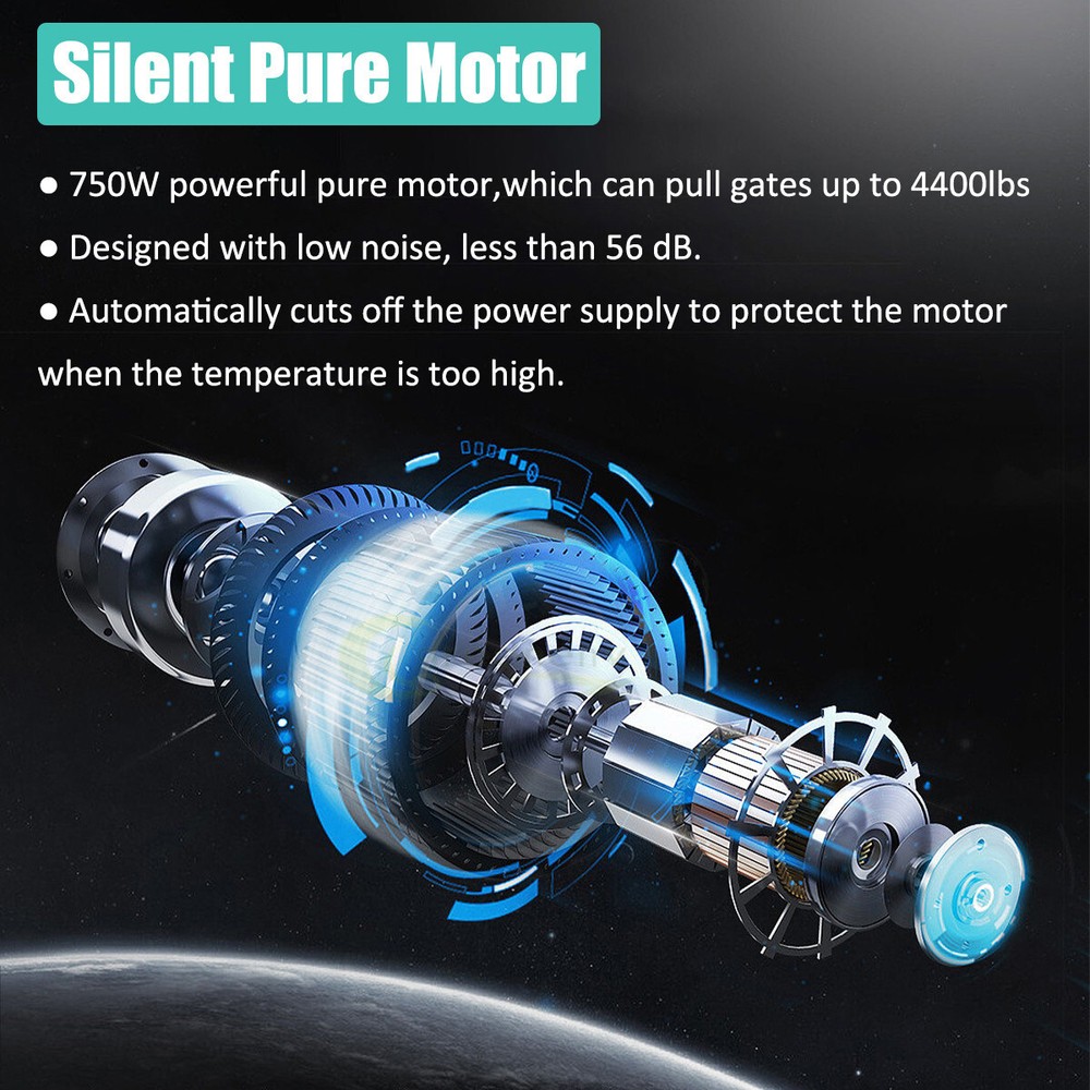 4400lbs Automatic Sliding Gate Opener Door Operator 4 Remote+Keypad+APP Control