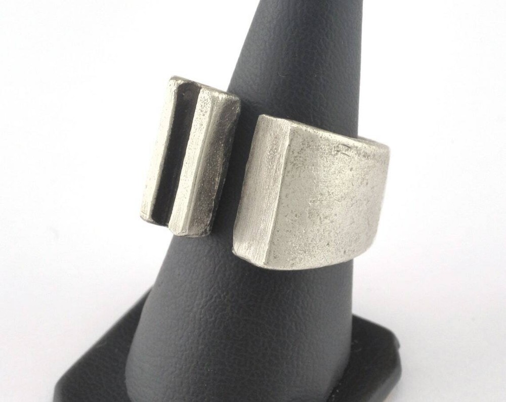 Adjustable Antique silver brass (17.5mm 7US inner size) 2976