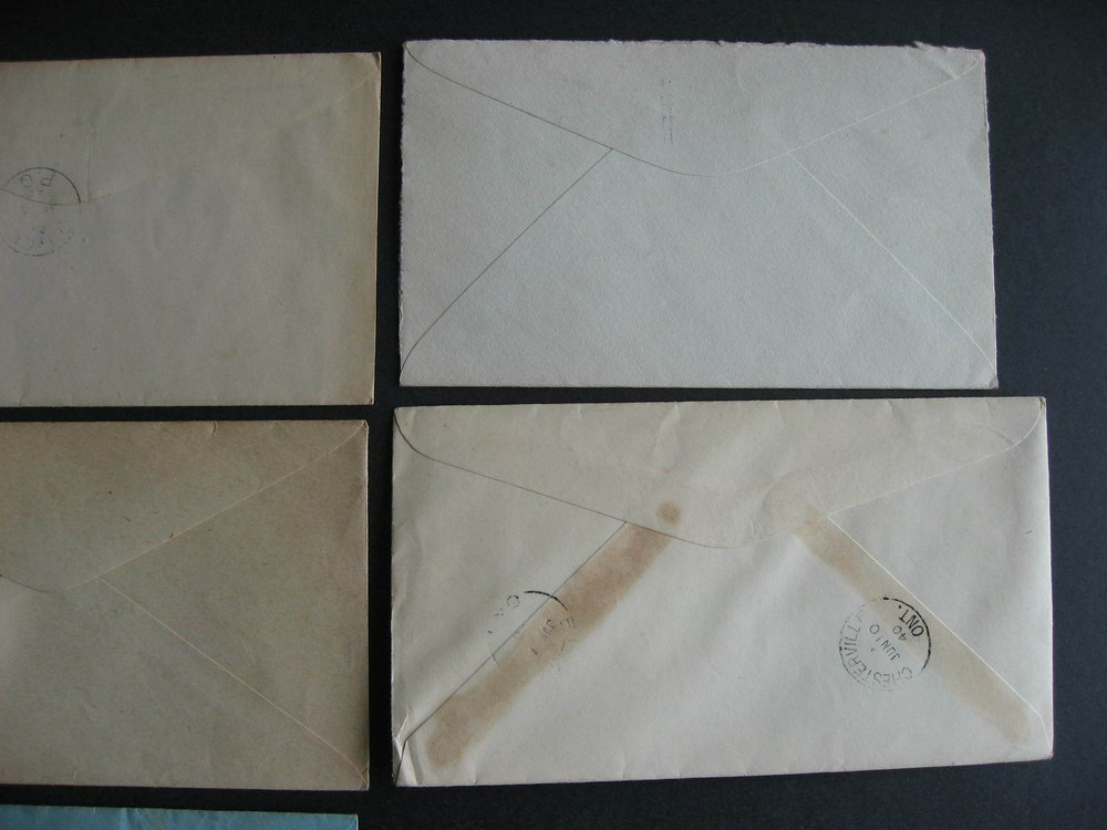Canada 7 precancel covers, 1 is opened on 3 sides.