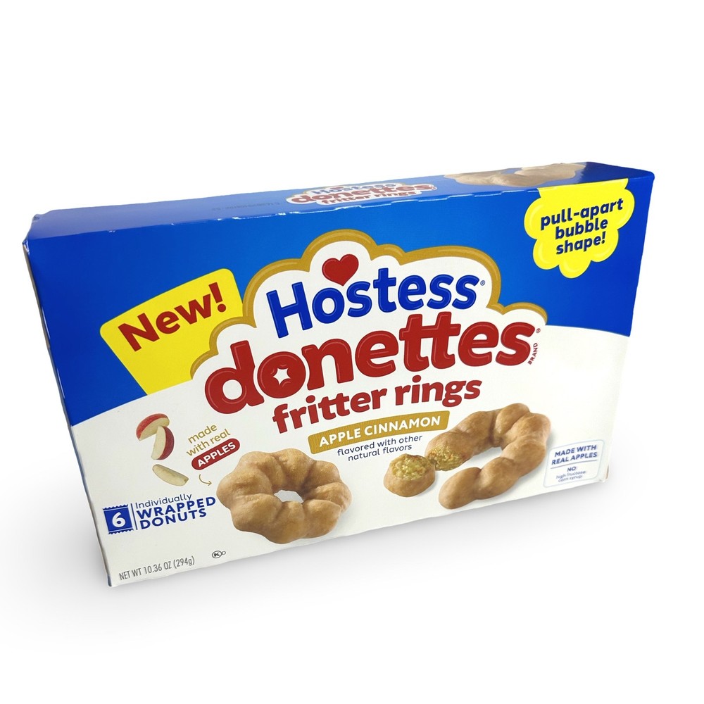 Hostess Apple Fritter Ring Pullapart Donuts Snack Cakes, 2 Boxes