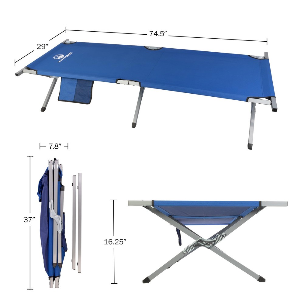 Camping Cot - Portable Folding Camp Bed - 600D Sleeping Cot for Adults with S...