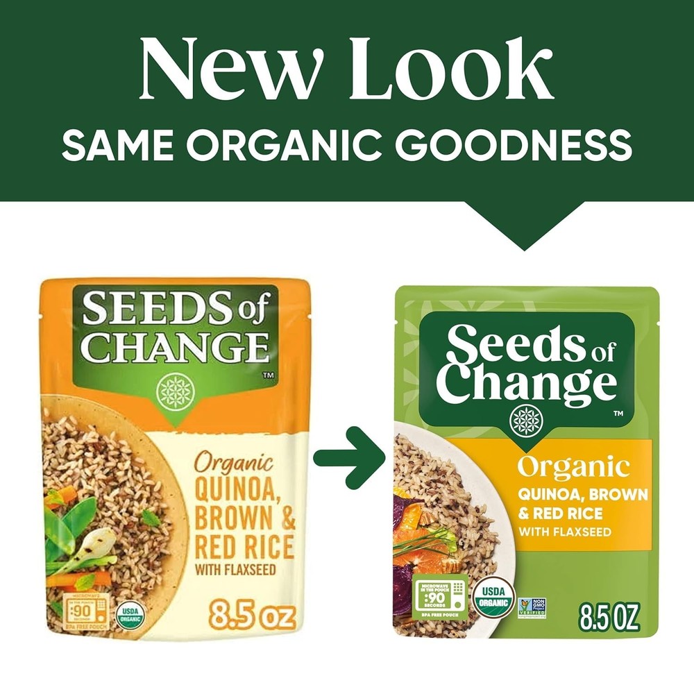 6-Pack Organic Flaxseed Quinoa & Rice Blend - Quick 90-Second Meal Solution