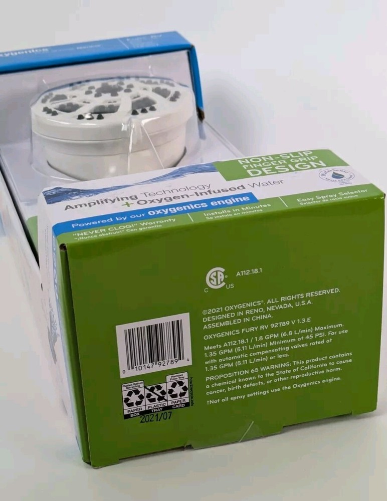 Oxygenics Fury RV Handheld Shower - 92789 Matte White 1.8 GPM 5 Setting