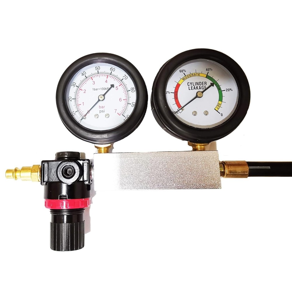 Engine Compression Tester Gauges Set - Tu-21 Leak Down and Diagnostics Tool