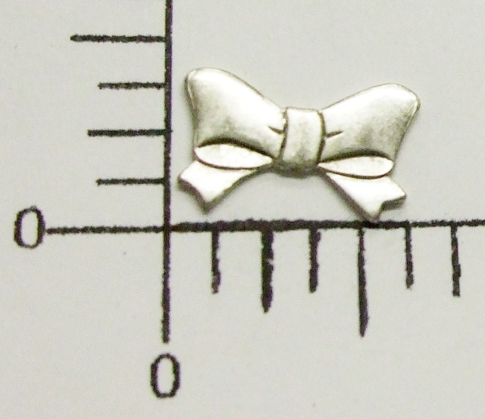 28854 - 6 Pc Small Victorian Bow Finding Stamping Silver Oxidized  SALE