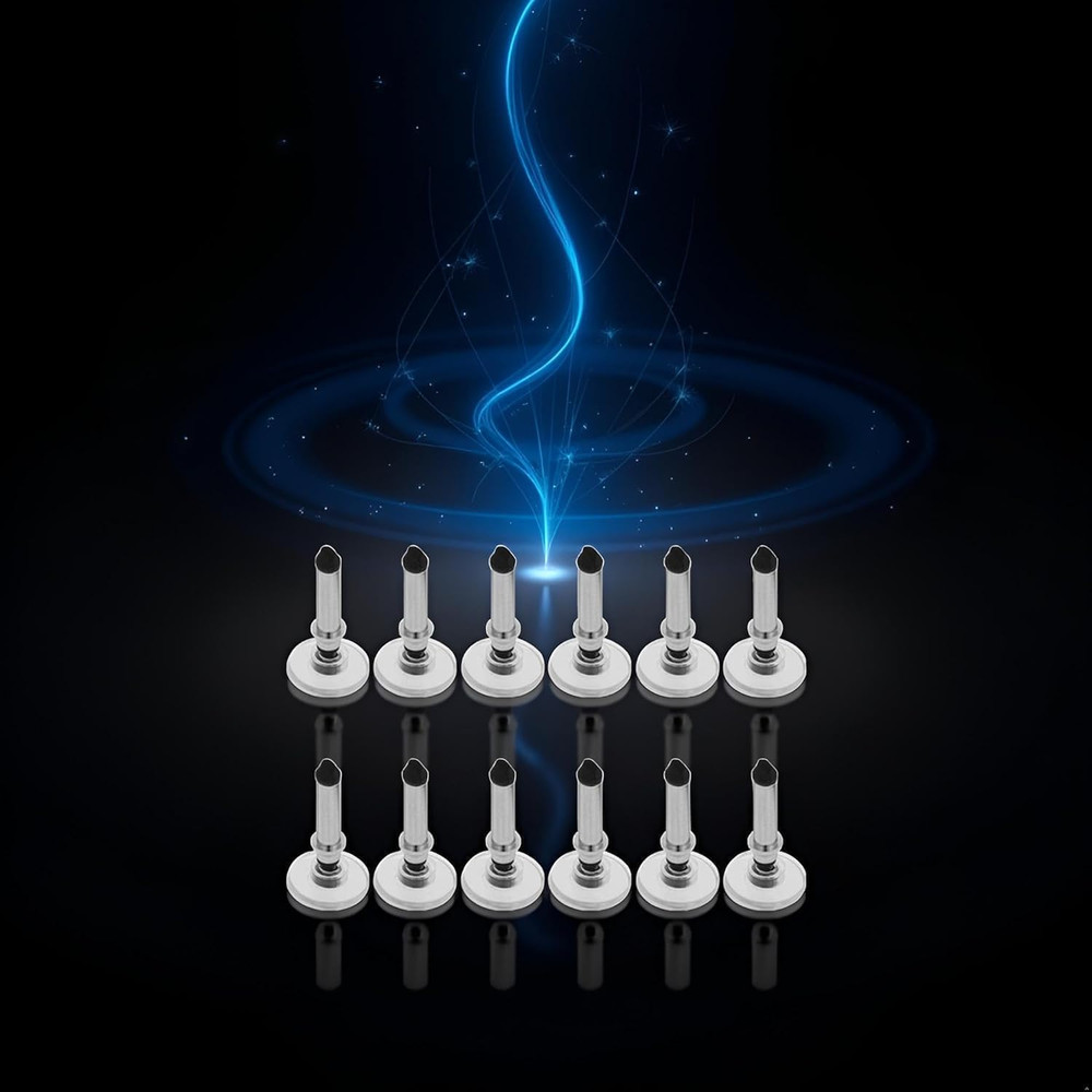 12 Pcs Silver Universal Stylus Replacement TipsUniversal Disc Tips Round Sha...