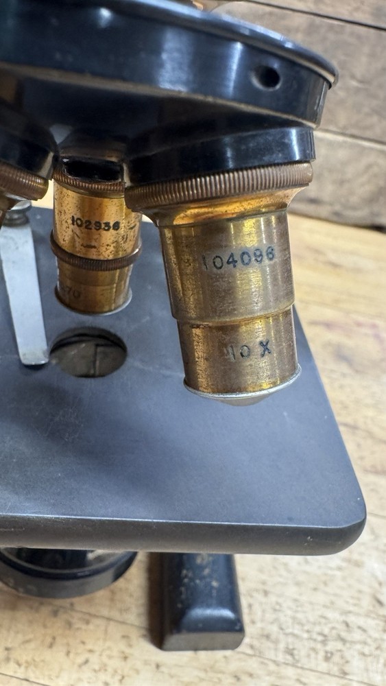 Antique Spencer Lens Co 3 objective Microscope Vintage Science Lab