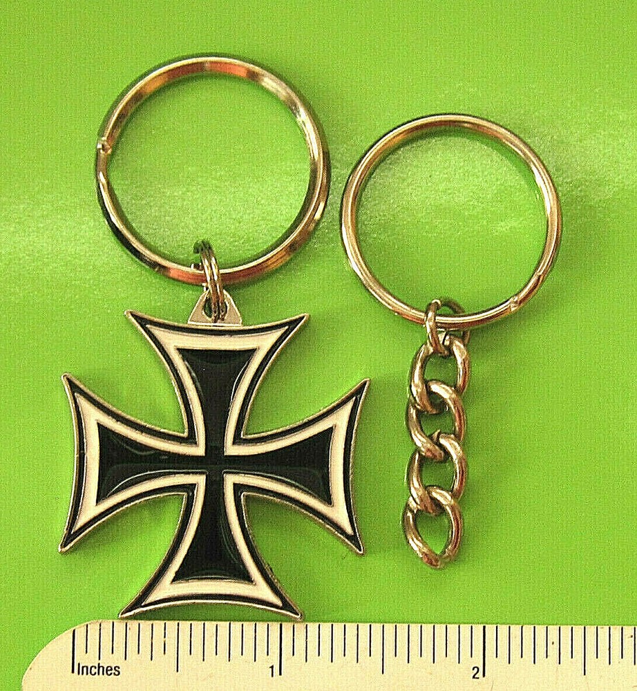 MALTESE CROSS biker - key chain , keychain GIFT BOXED