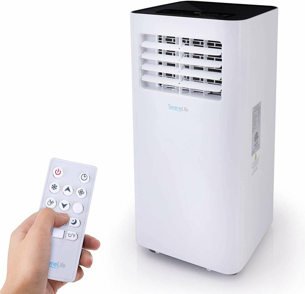 SereneLife 10,000 BTU Compact Home A/C Cooling Unit, Built-in Dehumidifier & Fan