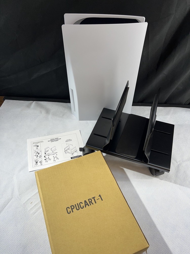 Gaming Console Computer Cart BLACK WITH CASTERS NIB