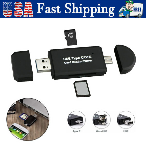 Card Reader USB 3.0 Type C Micro SD TF OTG Smart Memory Adapter Laptop Computer