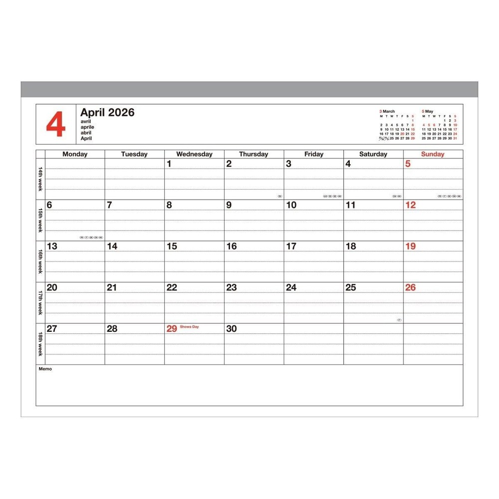 MARK'S 2026 Monthly B5 Calendar Notebook, Black