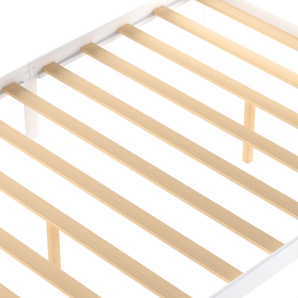 Full Size Platform Bed with Under-bed Drawers, White,Assembly required