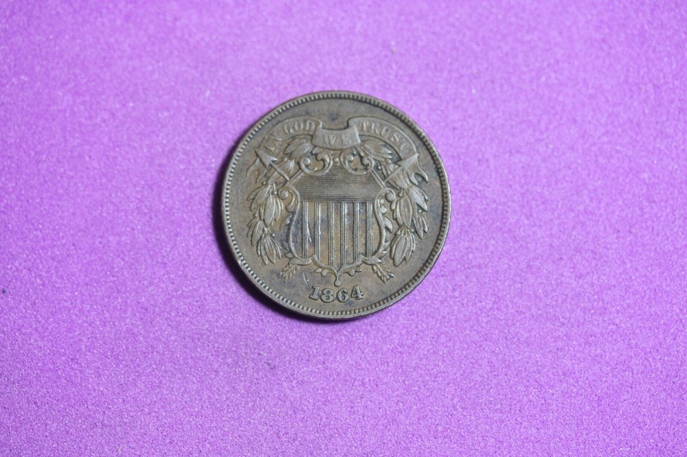 Estate Find 1864 - Shield Two Cents!!!  #K5295