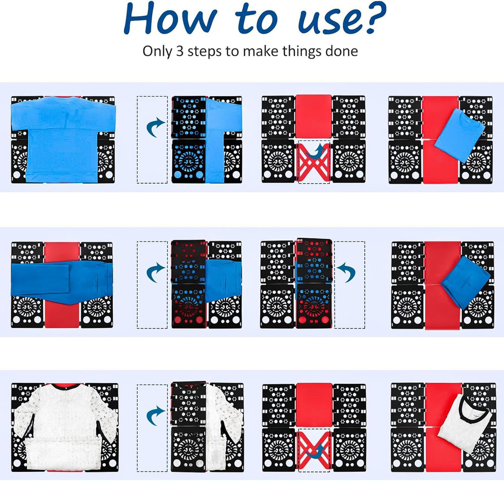 Version 3 Shirt Folding Board T Shirts Clothes Folder Durable Plastic Folding He