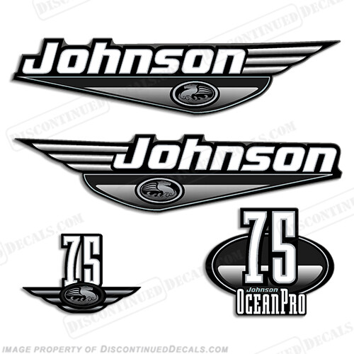 Fits Johnson 75hp OceanPro Decals - Black